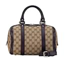 Gucci GG Canvas Boston Bag - Beige & Purple