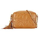 Chanel Triple Coco Mark Shoulder Bag in Camel Brown