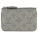 Pochette Cle Wallet/Coin Case Louis Vuitton em couro Mahina prateado