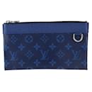 Louis Vuitton Pochette Discovery PM Taiga Rama Pouch in Cobalt