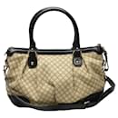 Borsa a Spalla Gucci Diamante in Tela Nera e Beige