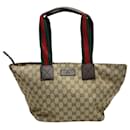 Bolso tote de lona GG beige Gucci