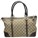 Bolso tote de lona GG beige de Gucci