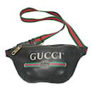 Gucci Black Leather Waist Bag Pouch