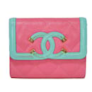 Chanel Pink Leder Kartenetui - CC Filigranhalter