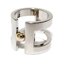 Hermes H Pearl Scarf Ring in Silver and Gold - Hermès