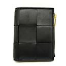 Bottega Veneta Compact Wallet in Black Calfskin