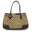 Gucci GG Canvas Princess Line Ribbon Tote Bag