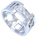 Tiffany & Co. Atlas Band Ring in 18K White Gold with Diamonds