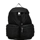 Prada Triangle Plate Rucksack aus schwarzem Nylon