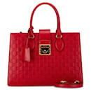 Sac à main en cuir rouge Guccissima de Gucci