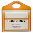 Bolsa de mão bege claro e laranja Burberry