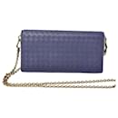 Bottega Veneta Intrecciato Long Wallet Chain Clutch