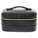 Chanel Horizontal Vanity bicolor schwarze Handtasche