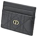 Porte-cartes en cuir noir Christian Dior