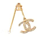 Chanel Gold Plated Necklace with Rhinestone Pendant