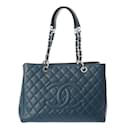 Chanel GST Grand Tote en cuir caviar bleu