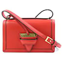 Loewe Schultertasche aus orange-rotem Leder