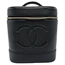 Chanel Black Caviar Leather Handbag Vanity Bag