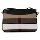 Black Burberry Mega Check Canvas Peyton Crossbody