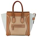 Bolsa de mão Tan Celine Micro Tricolor Luggage Tote - Céline