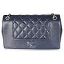 Chanel Navy Quilted Sheepskin Large Vintage Mademoiselle Flap Bag