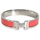 Hermès Clic H Armband mit Palladium-Beschichtung in Rouge Corail