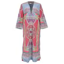 Etro V-Neck Printed Maxi Dress in Multicolor Cotton