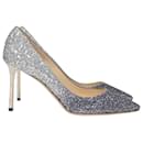 Jimmy Choo Romy Pumps in Silver Glitter