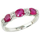 K18WG White Gold Ruby 1.40ct Diamond 0.05ct Ring in Excellent Condition - Autre Marque