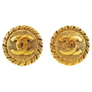 Chanel Vintage Gold Plated Clip Earrings