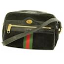 Gucci Black Suede and Leather Shoulder Bag