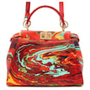 Fendi Peekaboo Marble Leather Handbag