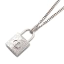 Collier en argent avec cadenas Christian Dior