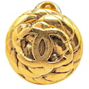 Goldplattierte Clip-Ohrringe Chanel Coco Mark