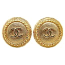 Chanel Coco Mark Round Clip Earrings