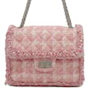 Bolsa de ombro em tweed rosa Chanel