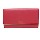 Portefeuille long Prada Saffiano Metal en Peonia