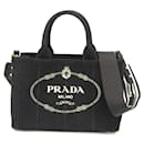 Prada Canapa 1BG439 Women's Canvas Shoulder Tote Bag