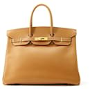 Bolsa Hermès Birkin 35 em couro Ardennes natural