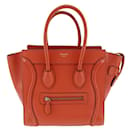 Bolsa de mão micro Luggage Celine em couro de bezerro vermelho - Céline