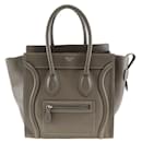 Sac à main micro Luggage en cuir gris de Celine - Céline