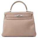 Sac à main Hermes Kelly 28 en gris Etoupe - Hermès