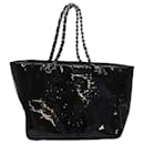 CHANEL Sac Tote Triple Coco Chaîne Émail Noir CC Auth bs15708 - Chanel