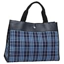 BURBERRY Nova Check Hand Bag Nylon Blue Auth bs15357 - Burberry