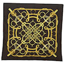 HERMES Carre 90 Scarf "" Eperon d'or"" Silk Brown Auth am6342 - Hermès