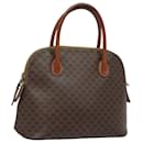 CELINE Macadam Canvas Hand Bag PVC Leather Brown Auth 81889 - Céline