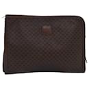 CELINE Macadam Canvas Documents case Briefcase PVC Leather Brown Auth bs15631 - Céline