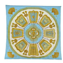 HERMES Carre 90 Scarf ""POSTE ET CAVALERIE"" Silk Blue Auth ac3030 - Hermès