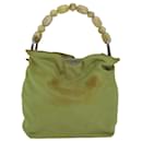 Bolsa de mão em nylon verde Maris Pearl Christian Dior Auth 79559